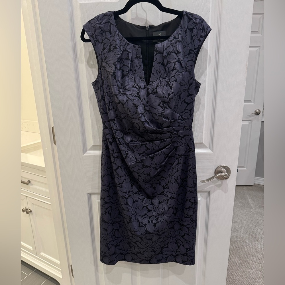 Adrianna Papell Navy Floral Dress - Picture 3 of 12